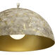 Tara LED Antique Gold / White Grey Pendant Ceiling Light